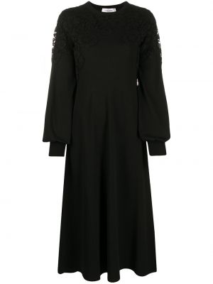 Csipkés hosszú ruha Valentino Garavani fekete