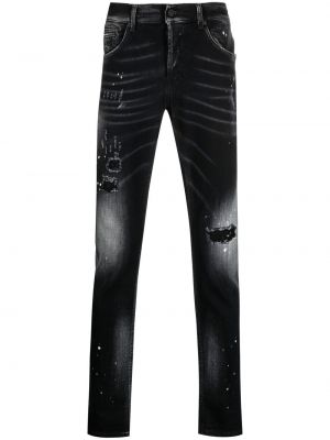 Smal skinny fit-jeans Dondup svart