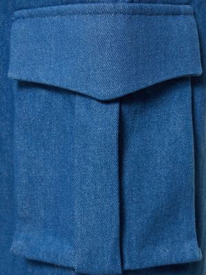Spodnie cargo bawełniane Aya Muse niebieskie