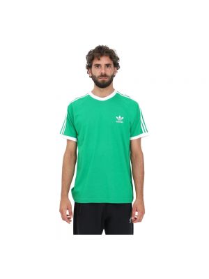Koszulka w paski Adidas Originals zielona