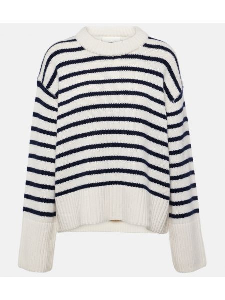 Prugasti džemper od kašmira Lisa Yang bijela