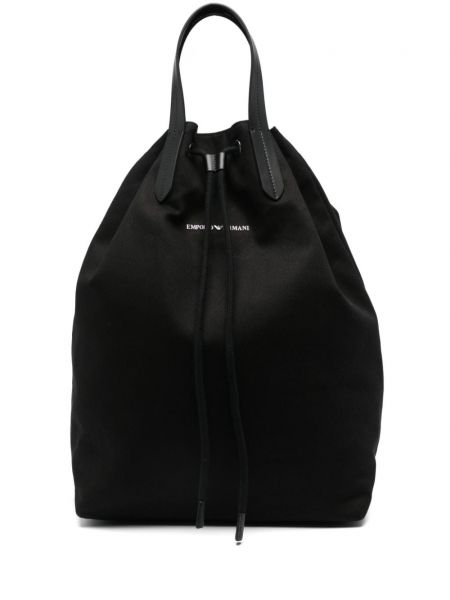 Τσάντα shopper Emporio Armani μαύρο