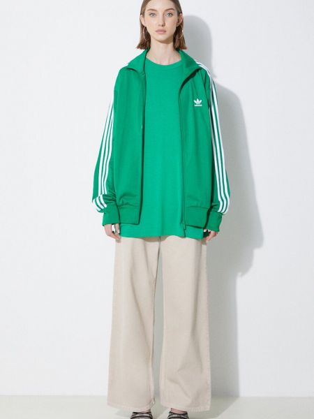Bluza rozpinana ze stójką Adidas Originals zielona