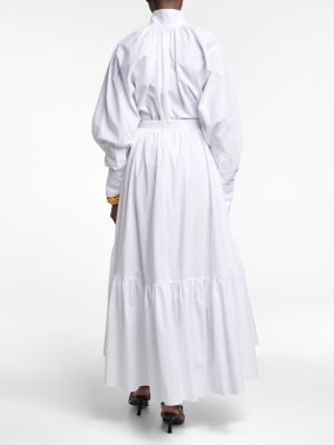Falda midi de algodón Patou blanco