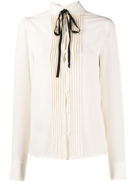 Blusa plisada Victoria Beckham blanco