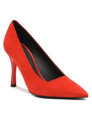 Полуотворени обувки с ток с ток Furla червено