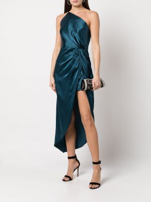 Hedvábné koktejlové šaty Michelle Mason modré