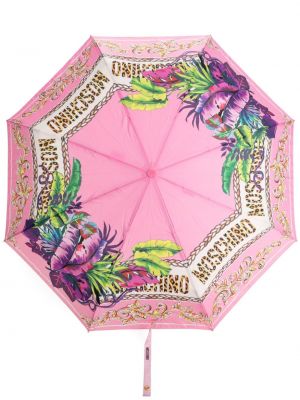 Nepromokavý deštník s potiskem Moschino růžový