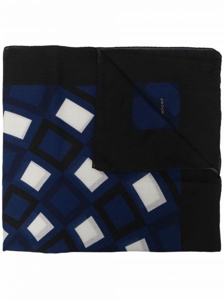 Bufanda con estampado con estampado abstracto Tagliatore azul
