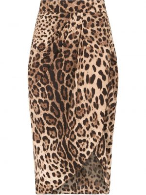 Falda leopardo Dolce & Gabbana marrón