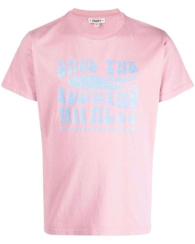 T-shirt bawełniana z printem Phipps, różowy