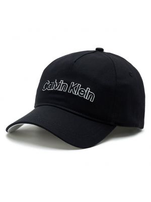 Șapcă cu broderie cu broderie Calvin Klein negru