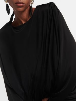 Sukienka z dżerseju drapowana Saint Laurent czarna