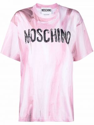 Camiseta con estampado Moschino rosa