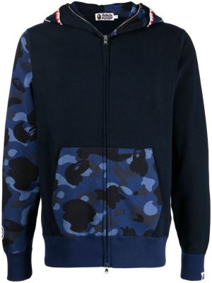 Pamučna hoodie s kapuljačom s camo uzorkom A Bathing Ape® plava