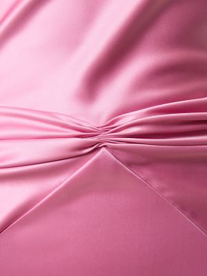 Saténové dlouhé šaty Mach & Mach růžové