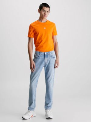 Tricou Calvin Klein Jeans portocaliu