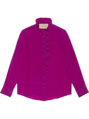 Ruffle silke bluse Gucci lilla