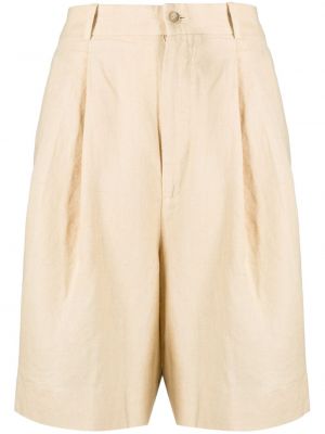 Плисирани ленени шорти Polo Ralph Lauren бежово