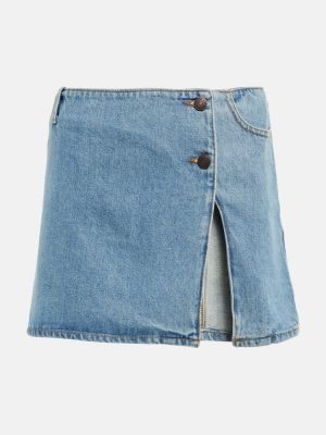 Spódnica jeansowa z niską talią Magda Butrym niebieska