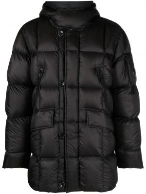 Pérový kabát s kapucňou C.p. Company čierna