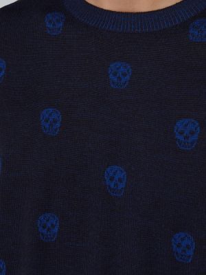 Пуловер Alexander Mcqueen синьо
