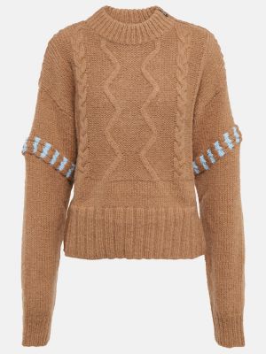 Volneni pulover iz alpake Bogner rjava