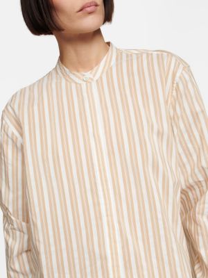 Pruhovaná bavlněná hedvábná košile Totême béžová