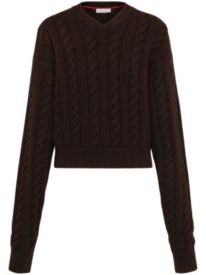 Вълнен пуловер Ferragamo кафяво