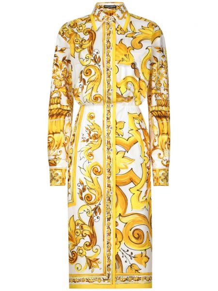 Βαμβακερή ίσιο φόρεμα με σχέδιο Dolce & Gabbana