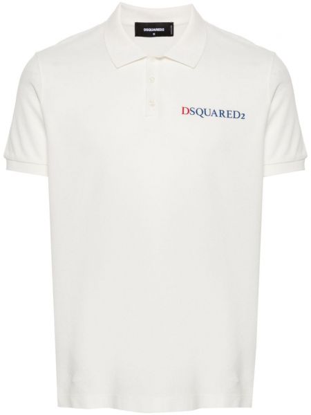 Raštuotas polo marškinėliai Dsquared2 balta