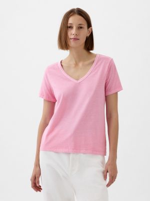 Koszulka bawełniana Gap różowa