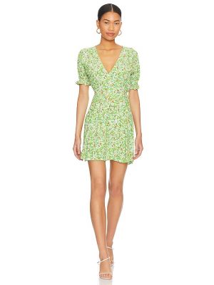 Mini vestido de flores con estampado Faithfull The Brand verde