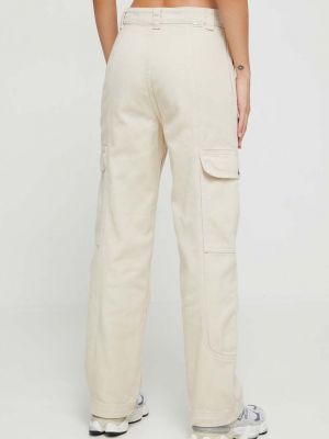 Jednobarevné kalhoty s vysokým pasem Billabong béžové