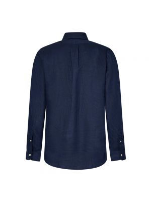 Camicia di lino slim fit Ralph Lauren blu