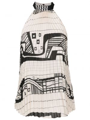 Plisirana bluza z abstraktnimi vzorci Osklen