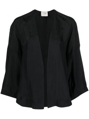 Копринена блуза с v-образно деколте Alysi черно