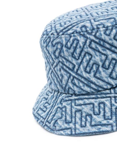 Pikowany kapelusz Fendi niebieski