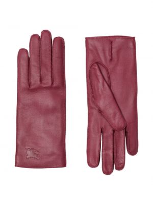 Rękawiczki skórzane Burberry czerwone