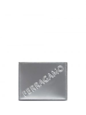 Portfel skórzany Ferragamo srebrny