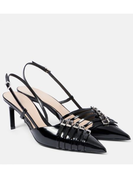 Slingback lær pumps Gucci svart