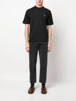 T-shirt brodé en coton Etudes noir