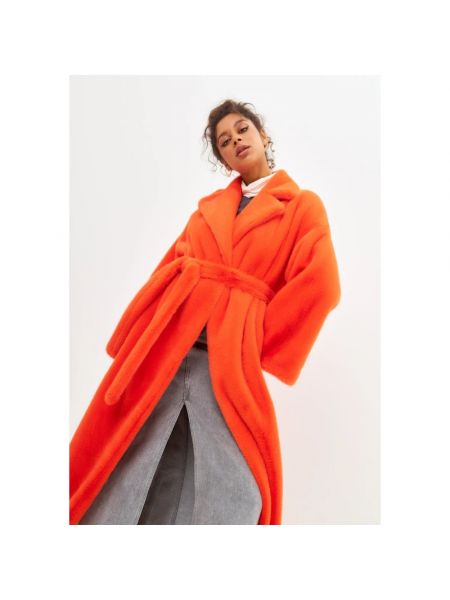 Abrigo de invierno de cuero de cuero sintético Cesare Gaspari naranja