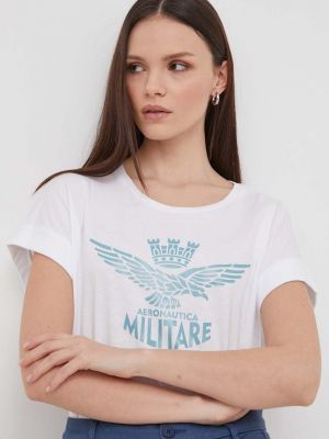 Хлопковая футболка Aeronautica Militare белая