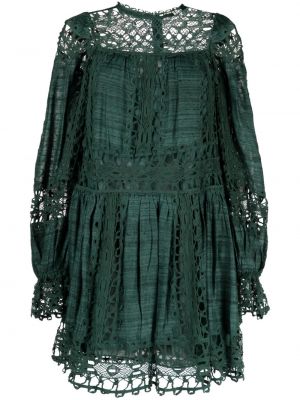 Obleka s čipko Ulla Johnson zelena