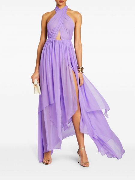 Hedvábné večerní šaty Retrofete fialové