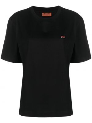 Βαμβακερή μπλούζα με κέντημα Missoni μαύρο
