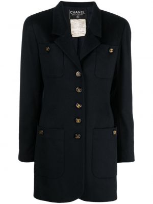 Kašmírový kabát Chanel Pre-owned čierna