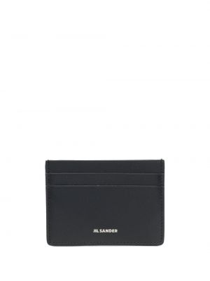 Δερμάτινος πορτοφόλι με σχέδιο Jil Sander μαύρο