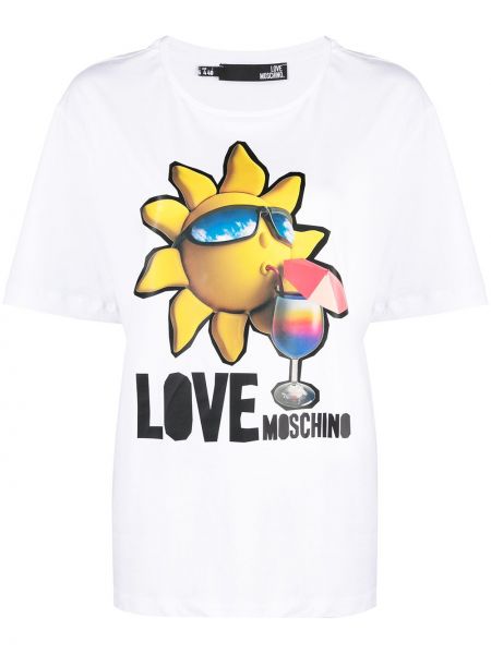 Camiseta con estampado Love Moschino blanco